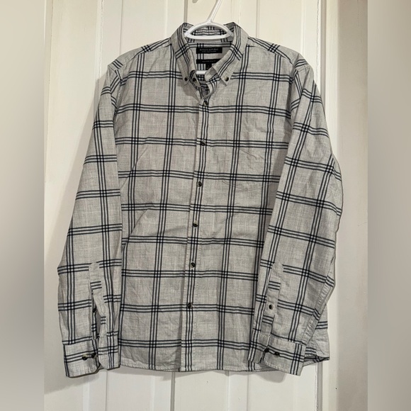 Banana Republic Other - Banana Republic Blue and Gray Flannel Shirt size large slim untucked work casual